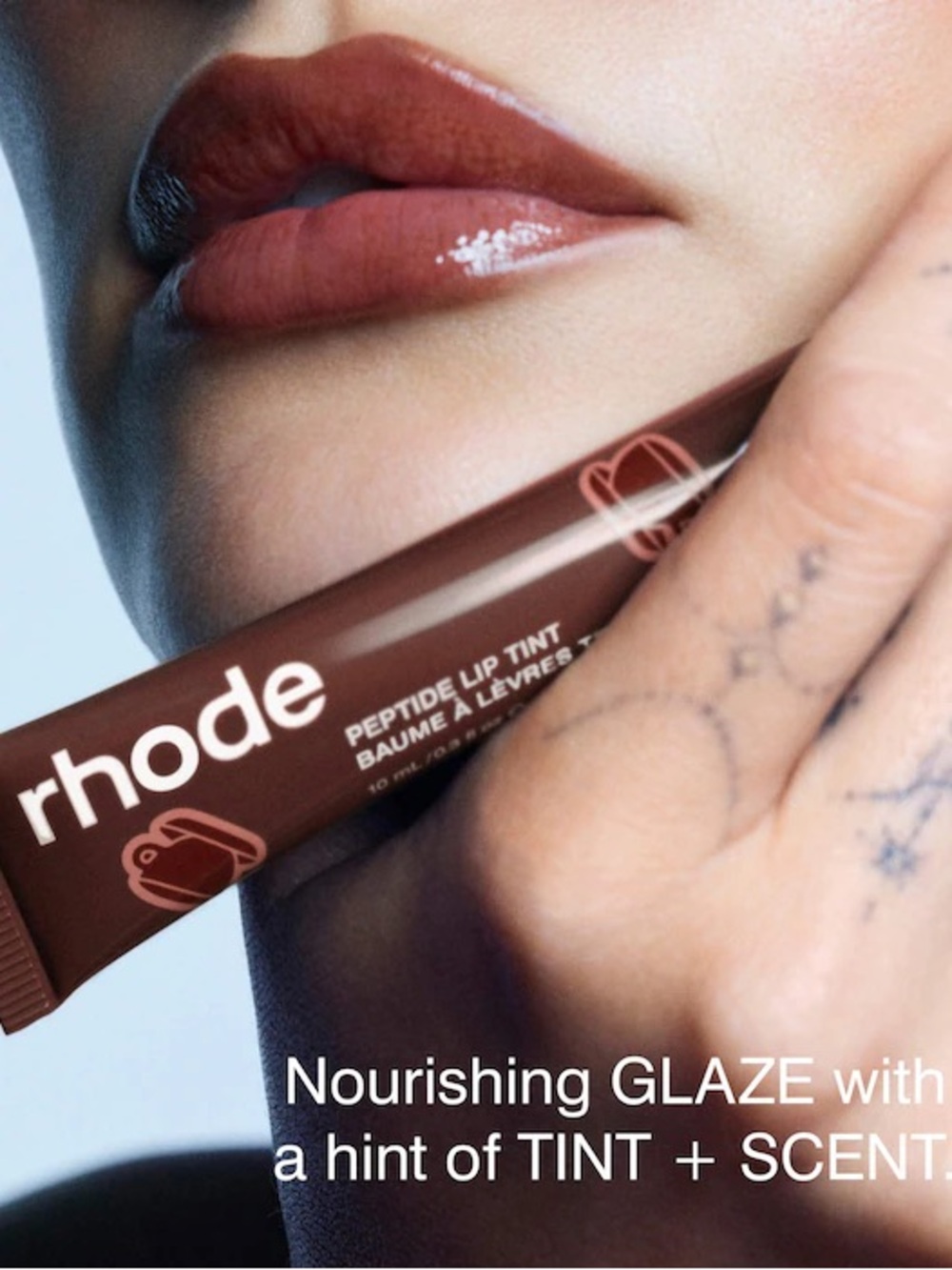 rhode Limited Edition Scented Peptide Lip Tint Nourishing Glaze Espresso